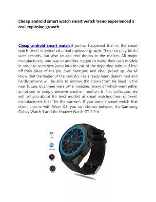 cheap android smart watch smart watch trend