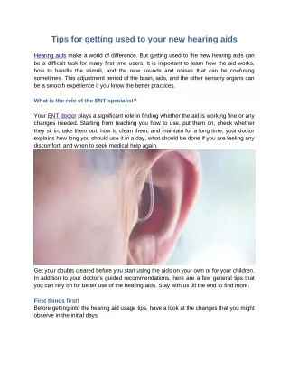 tips for getting used to your new hearing aids