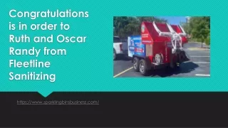 Congratulations is in order to Ruth and Oscar Randy from Fleetline Sanitizing