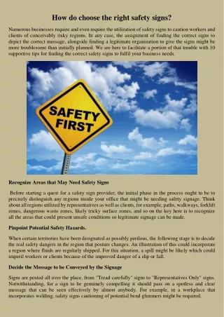 how do choose the right safety signs