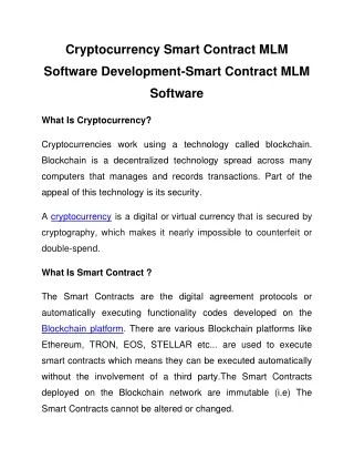 cryptocurrency smart contract mlm