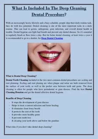 what is included in the deep cleaning dental