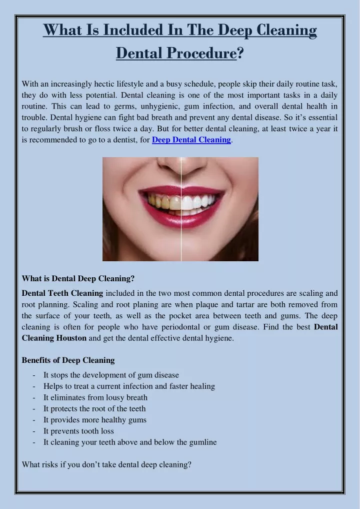 what is included in the deep cleaning dental