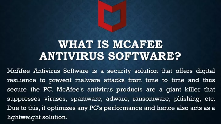 what is mcafee antivirus software
