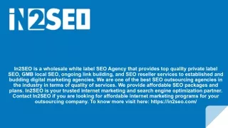 in2seo is a wholesale white label seo agency that