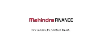 how to choose the right fixed deposit
