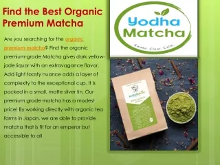 Find the Best Organic Premium Matcha