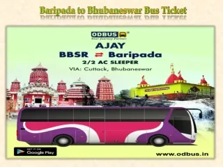 Baripada to Bhubaneswar Bus Ticket