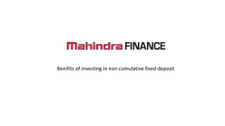 benifits of investing in non cumulative fixed deposit