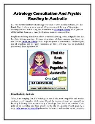 Astrology Consultation And Psychic Reading In Australia