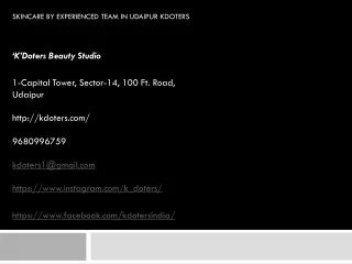skincare by experienced team in udaipur kdoters