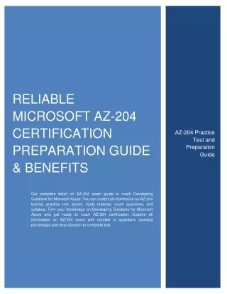 reliable microsoft az 204 certification