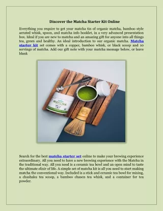 Discover the Matcha Starter Kit Online