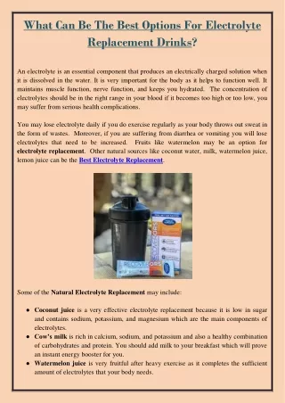 what can be the best options for electrolyte