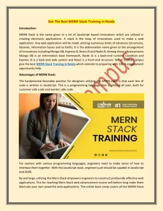 get the best mern stack training in noida