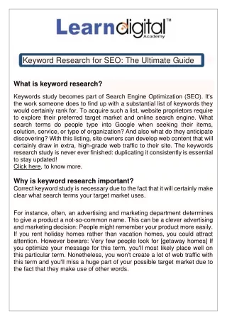 Keyword Research for SEO: The Ultimate Guide