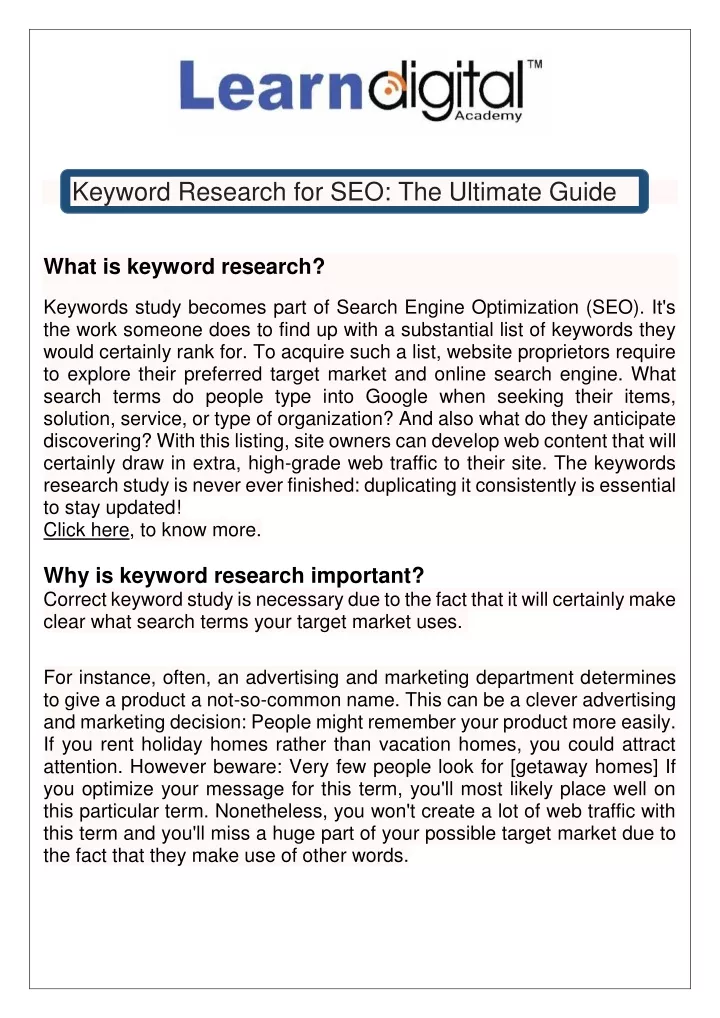 keyword research for seo the ultimate guide