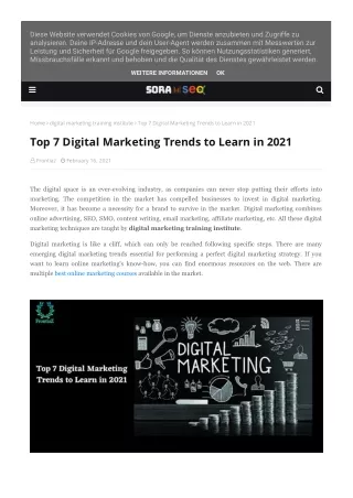 Top 7 Digital Marketing Trends to Learn in 2021