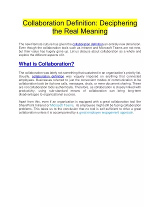 collaboration definition deciphering the real