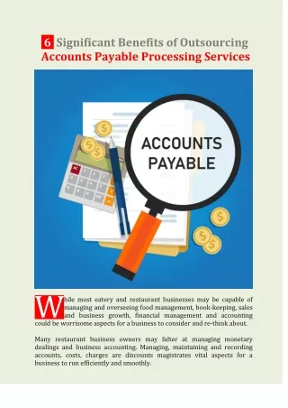 Significant Benefits of Outsourcing Accounts Payable Processing Services