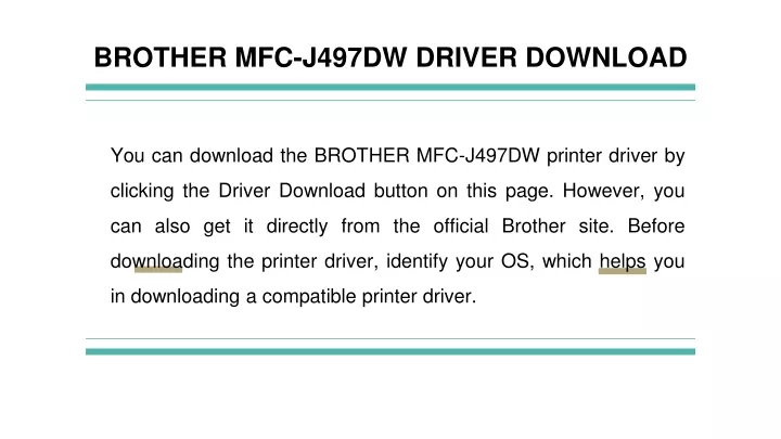 brother mfc j497dw driver download