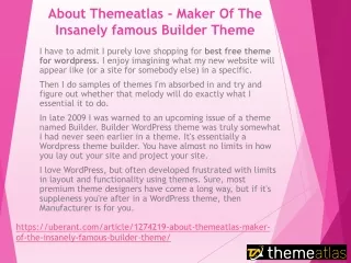 About Themeatlas - Maker Of The Insanely famous Builder Theme