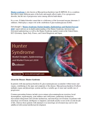 hunter syndrome is also known