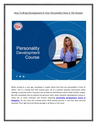 how to bring development in your personality here