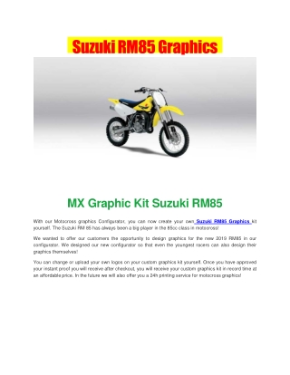 suzuki rm85 graphics