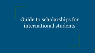 Guide to scholarships for international students