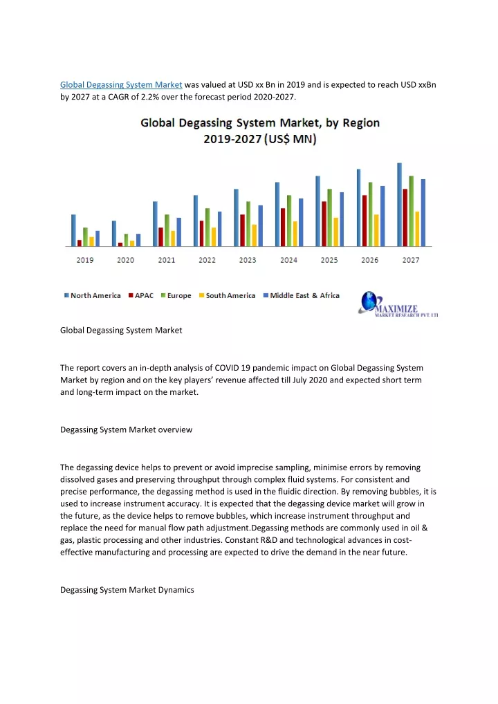 global degassing system market was valued
