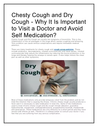chesty cough and dry cough why it is important