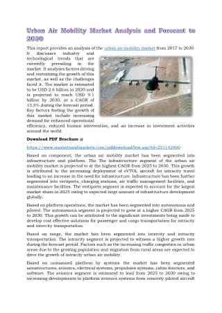 this report provides an analysis of the urban