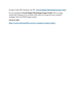 Orange County SEO Company near Me - Search Engine Marketing Orange County