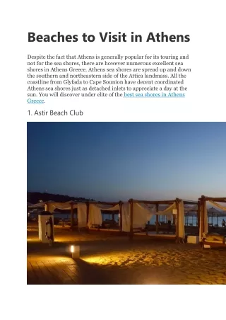 beaches to visit in athens