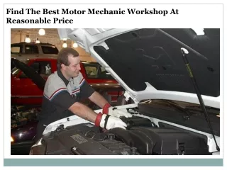 find the best motor mechanic workshop