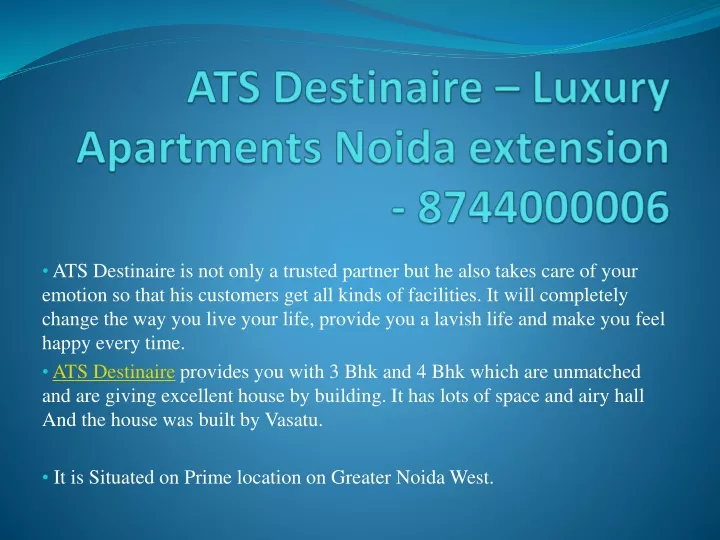 ats destinaire luxury apartments noida extension 8744000006