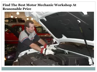 find the best motor mechanic workshop