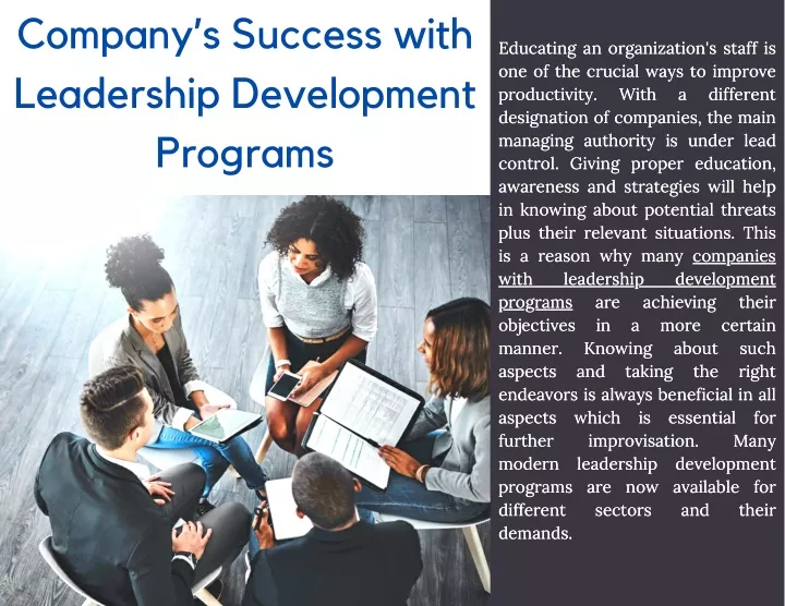 company s success with leadership development