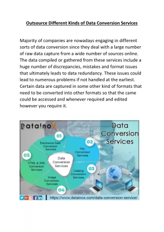 Outsource Different Kinds of Data Conversion Services