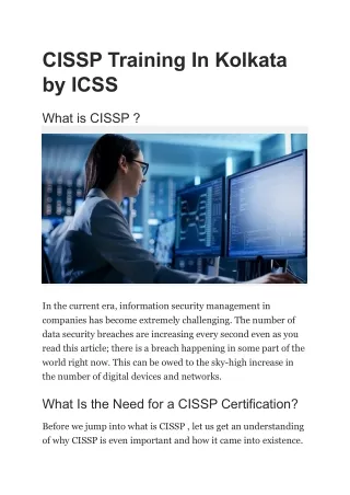 cissp training in kolkata by icss