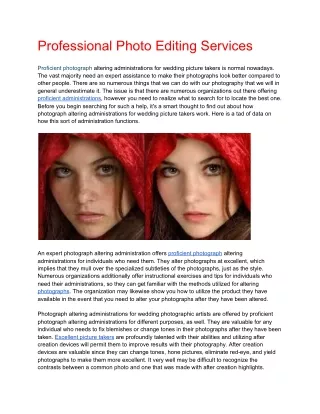professional photo editing services