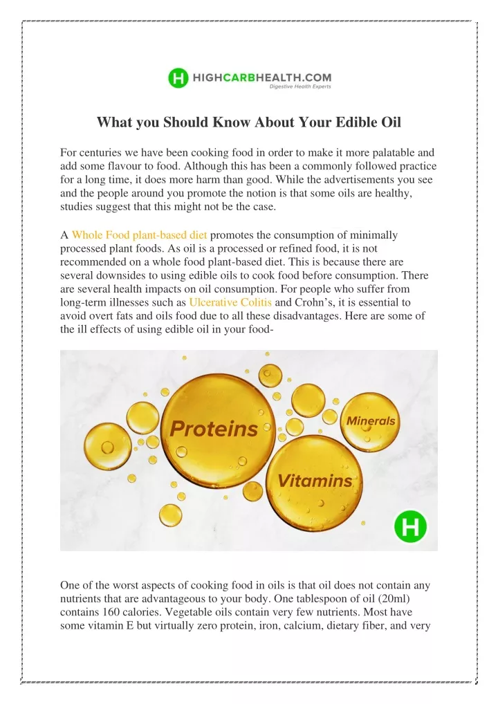 what you should know about your edible oil