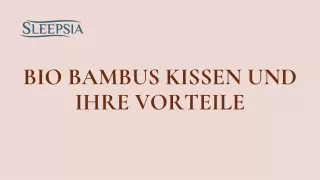 Bio Bambus Kissen Und Ihre Vorteile