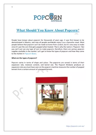 What Should You Know About Popcorn?