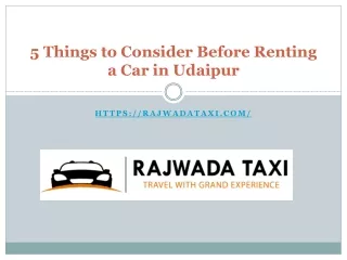 5 Things to Consider Before Renting a Car in Udaipur