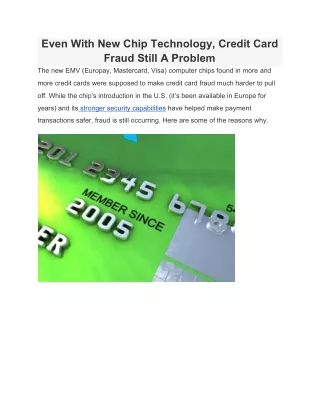 even with new chip technology credit card fraud