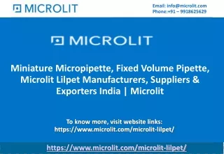 miniature micropipette fixed volume pipette