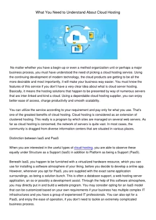 what you need to understand about cloud hosting