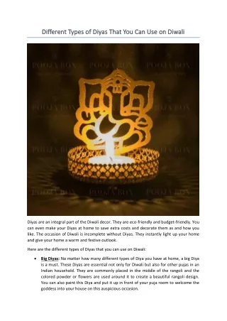 different types of different types of diya